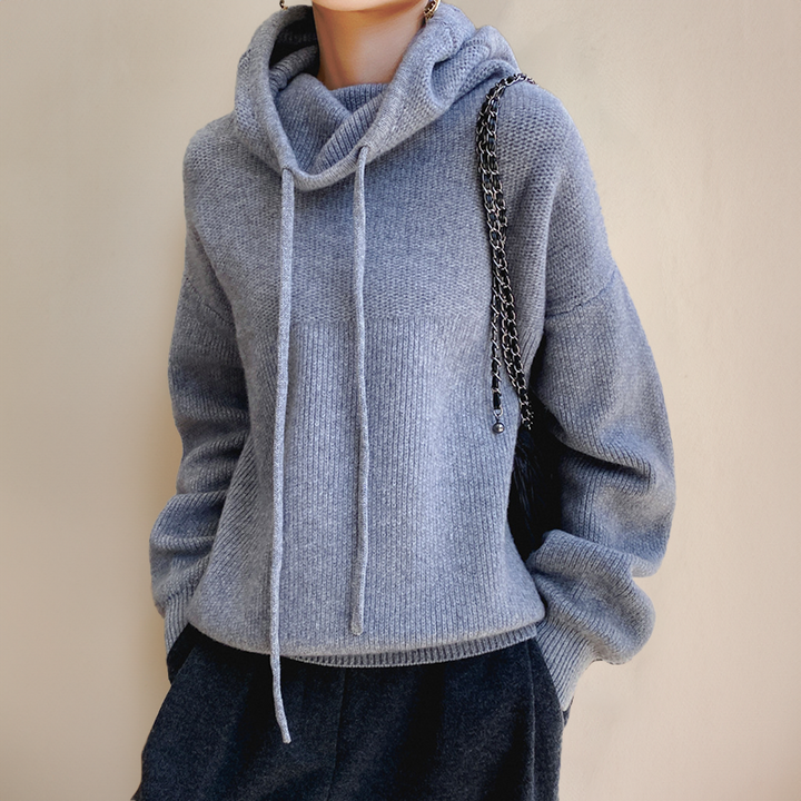 Mina | Pull chic oversize à capuche en grosse maille pour femme