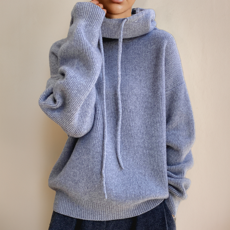 Mina | Pull chic oversize à capuche en grosse maille pour femme