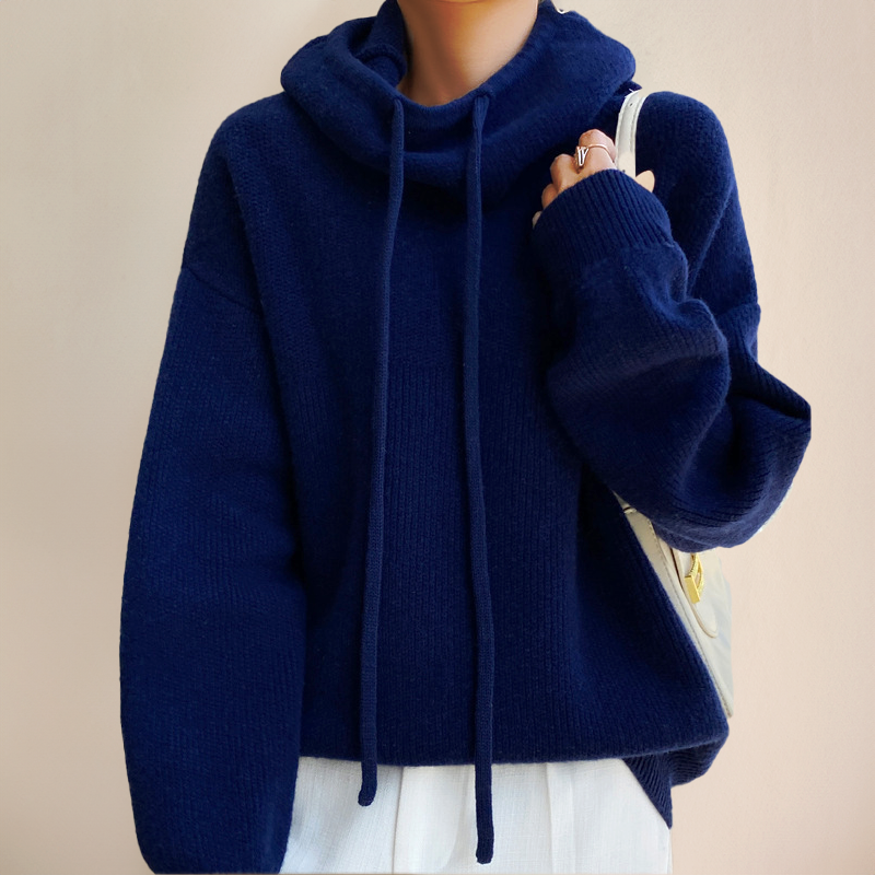 Mina | Pull chic oversize à capuche en grosse maille pour femme