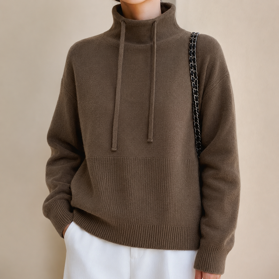 Mina | Pull chic oversize à capuche en grosse maille pour femme