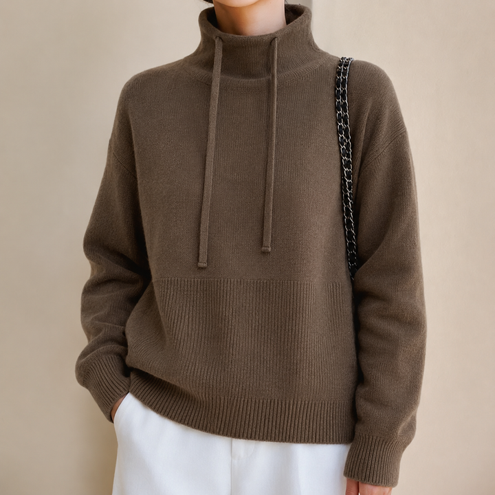 Mina | Pull chic oversize à capuche en grosse maille pour femme