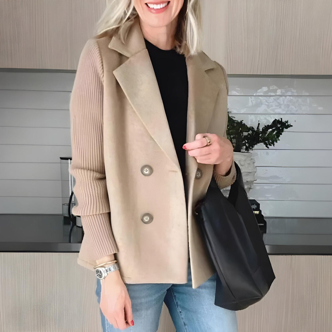 Raphaëlla | Blazer rose chic à double boutonnage pour femme
