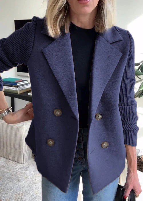 Raphaëlla | Blazer rose chic à double boutonnage pour femme