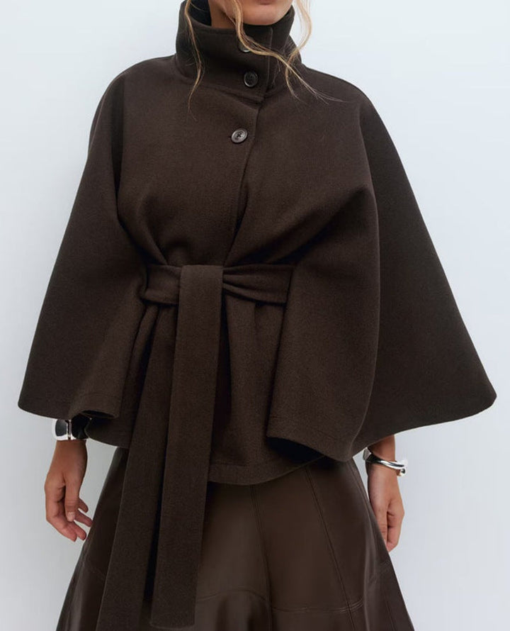 Gwennaëlle | Cape chic en laine ceinturée pour femme