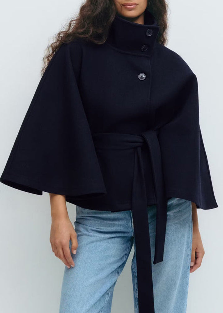 Gwennaëlle | Cape chic en laine ceinturée pour femme