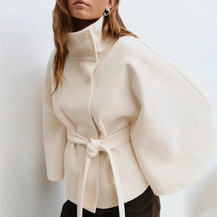 Gwennaëlle | Cape chic en laine ceinturée pour femme