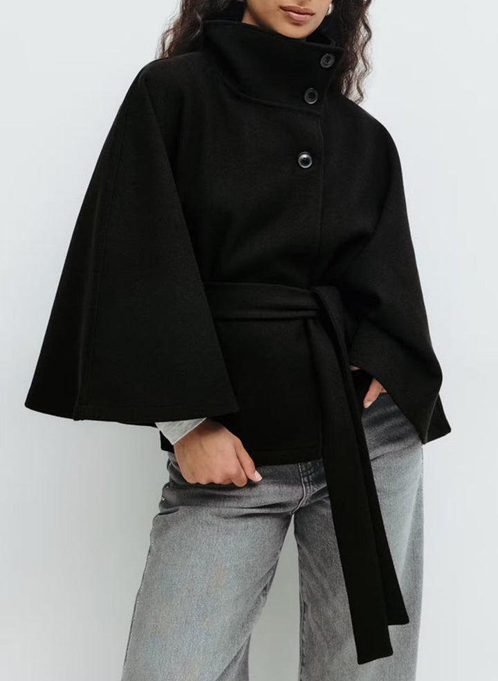 Gwennaëlle | Cape chic en laine ceinturée pour femme