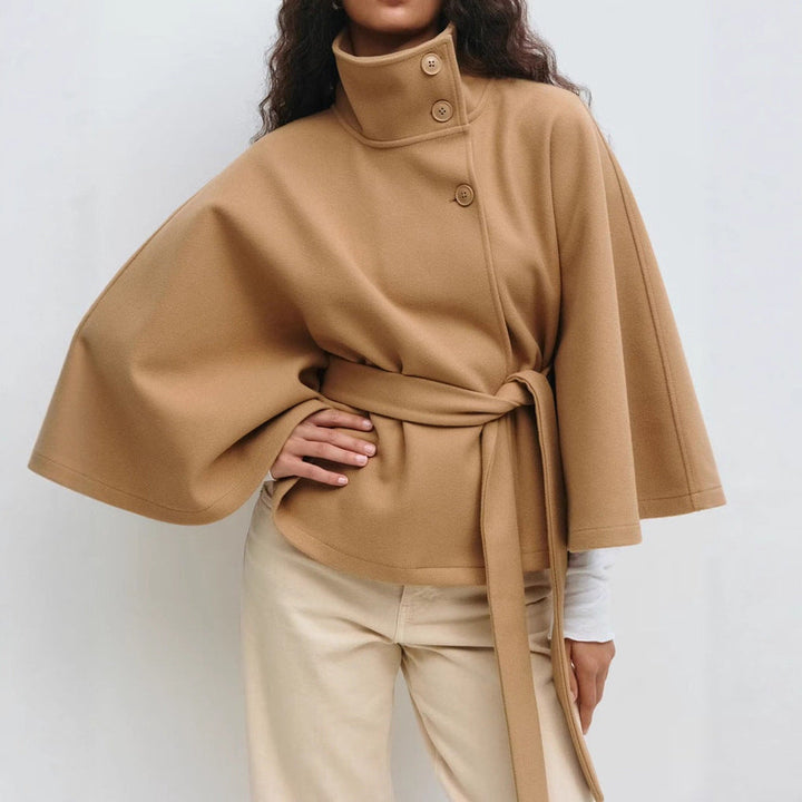 Gwennaëlle | Cape chic en laine ceinturée pour femme