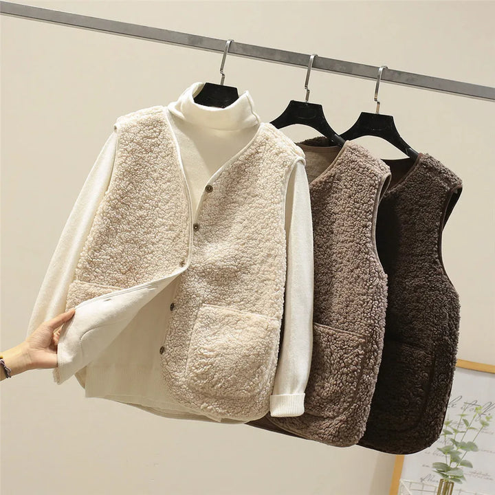 Bertille | Gilet élégant sans manches en polaire pour femme