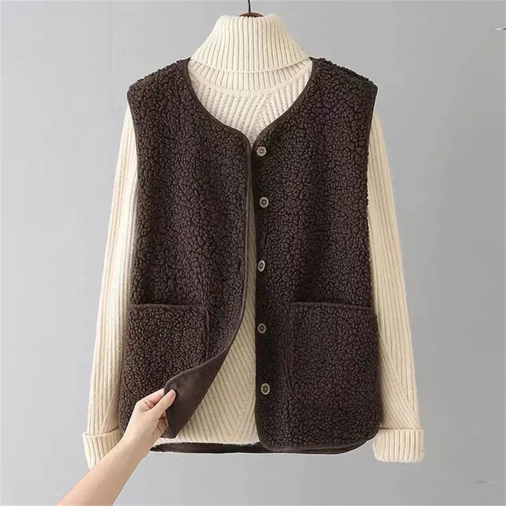 Bertille | Gilet élégant sans manches en polaire pour femme