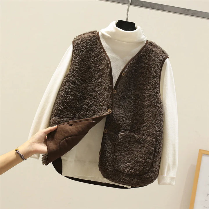 Bertille | Gilet élégant sans manches en polaire pour femme