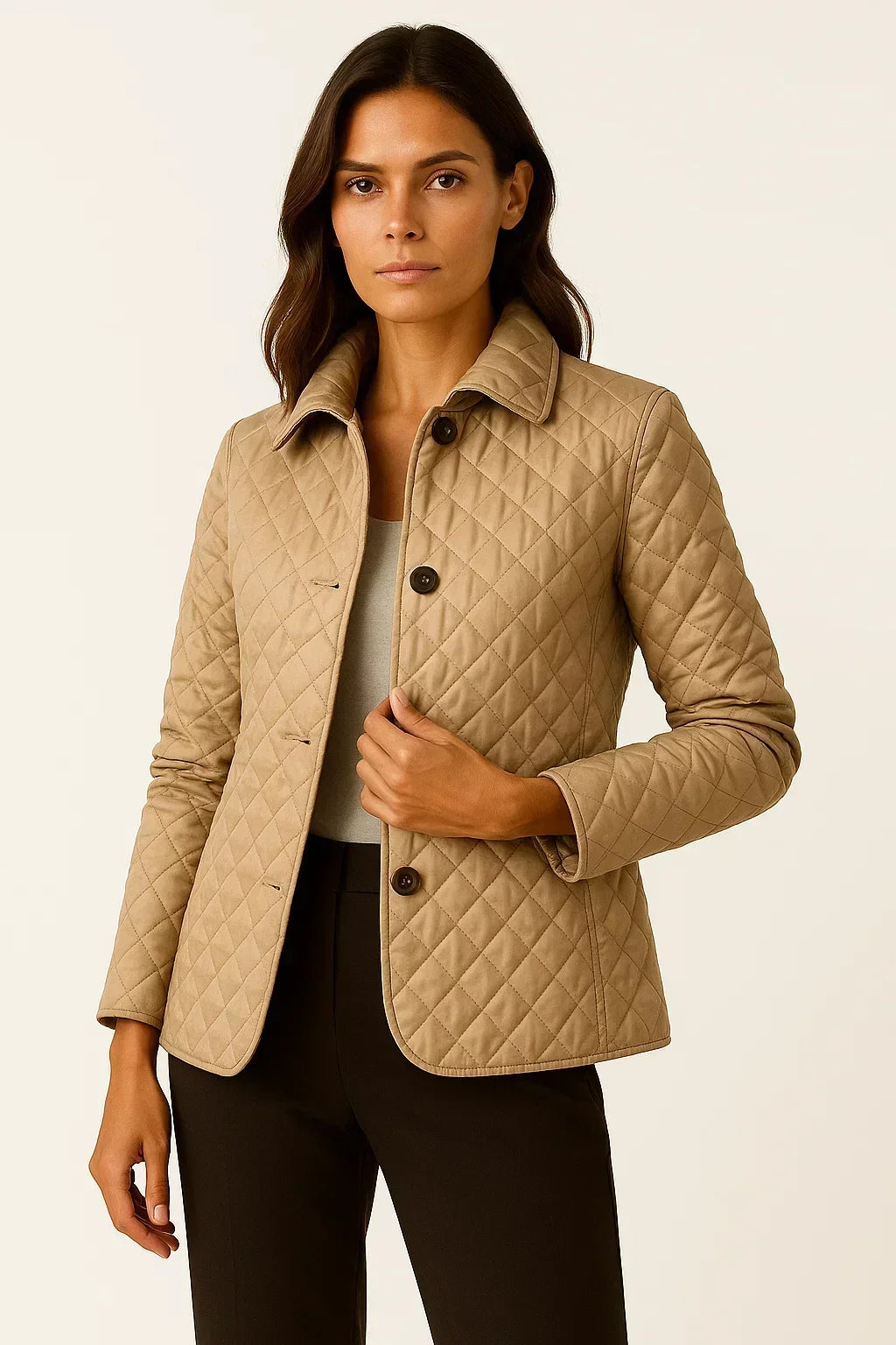 Lison | Veste élégante matelassée cintrée à col classique pour femme