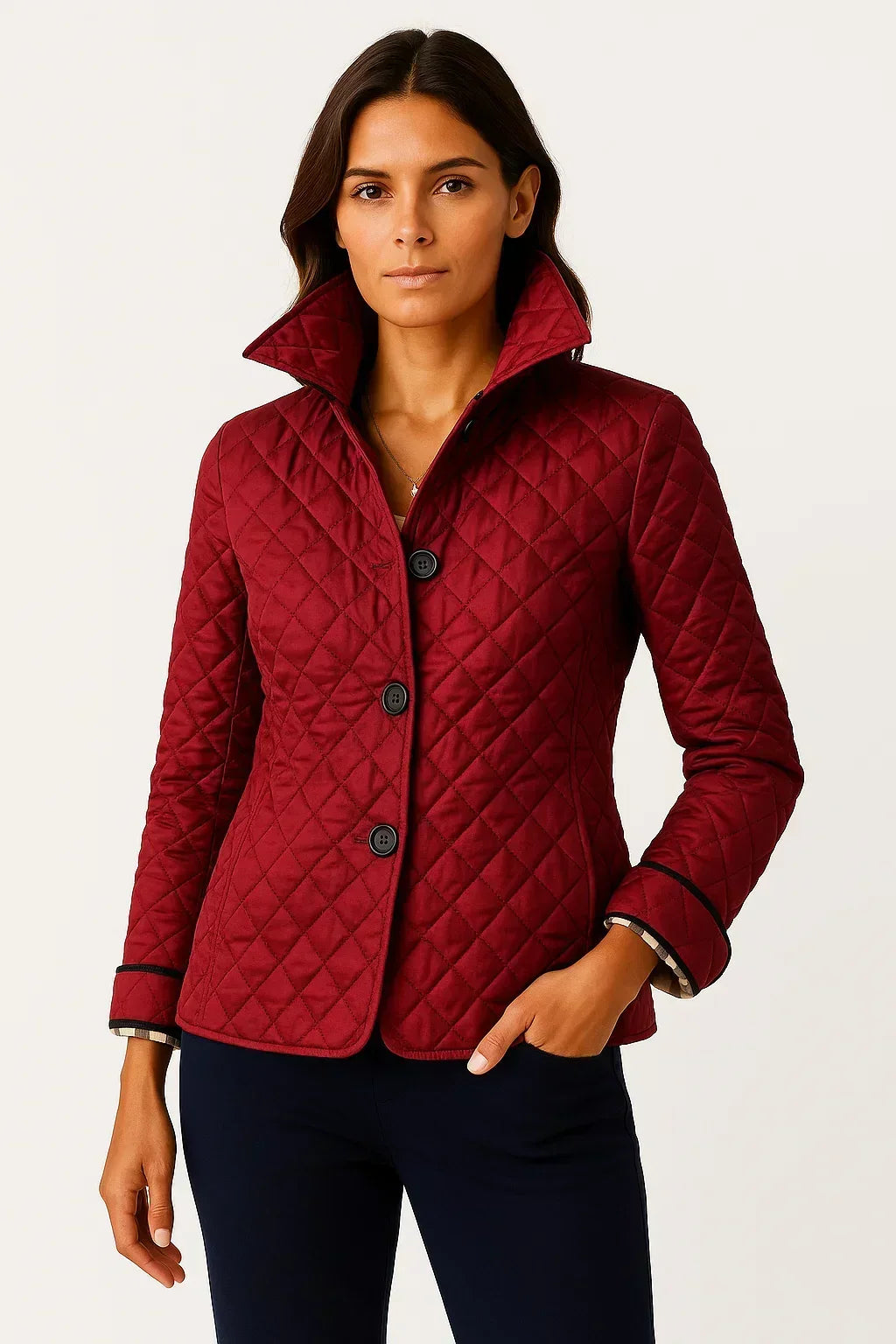 Lison | Veste élégante matelassée cintrée à col classique pour femme