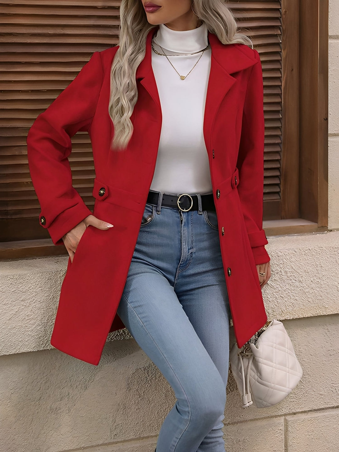 Julianne | Trench chic court à double boutonnage pour femme