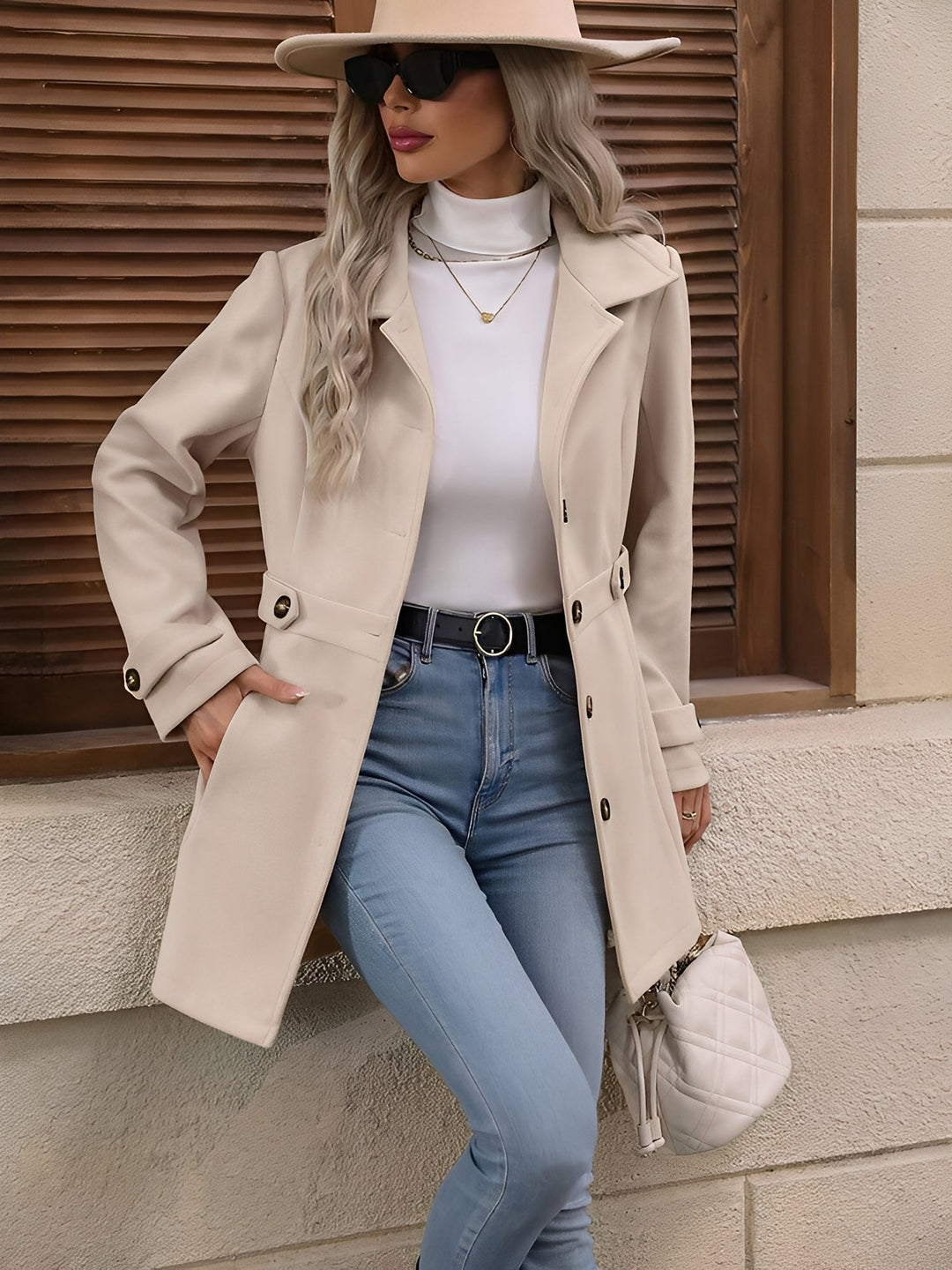 Julianne | Trench chic court à double boutonnage pour femme