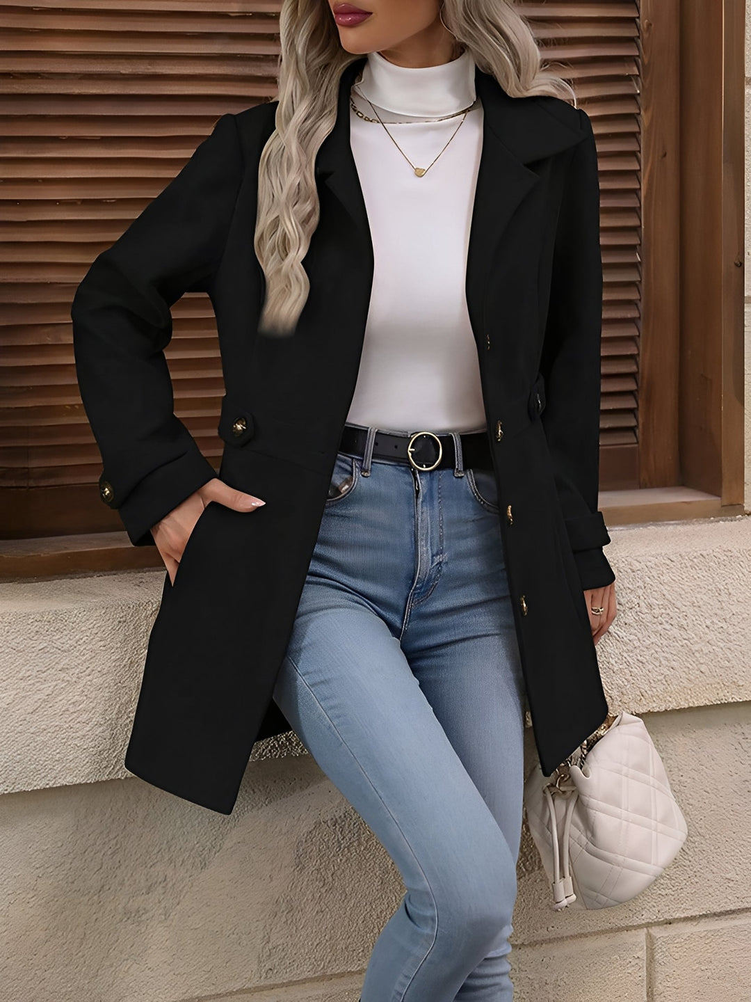 Julianne | Trench chic court à double boutonnage pour femme