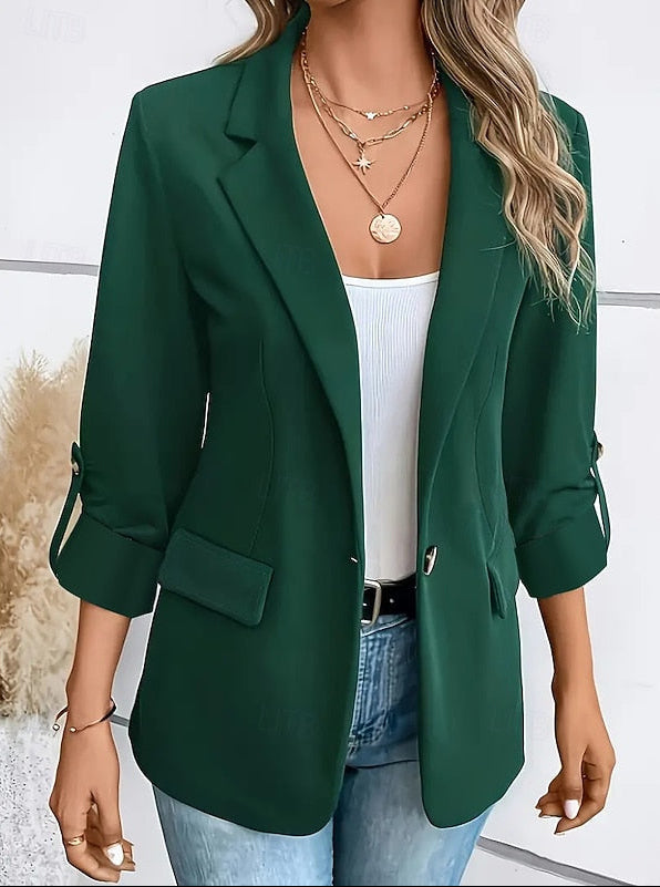 Maïlys | Blazer bleu marine chic et cintré pour femme