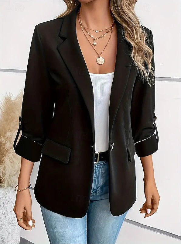 Maïlys | Blazer bleu marine chic et cintré pour femme