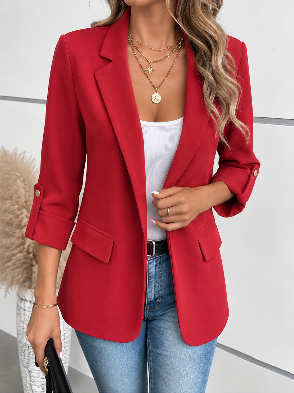 Maïlys | Blazer bleu marine chic et cintré pour femme