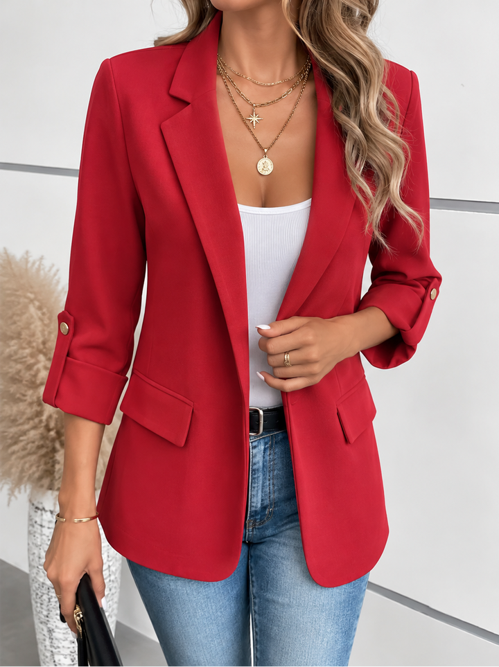 Maïlys | Blazer bleu marine chic et cintré pour femme