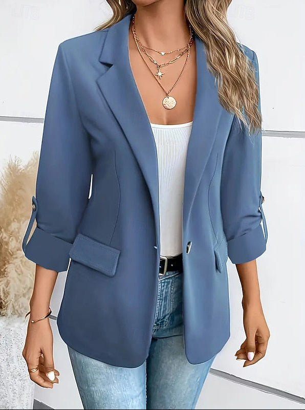 Maïlys | Blazer bleu marine chic et cintré pour femme