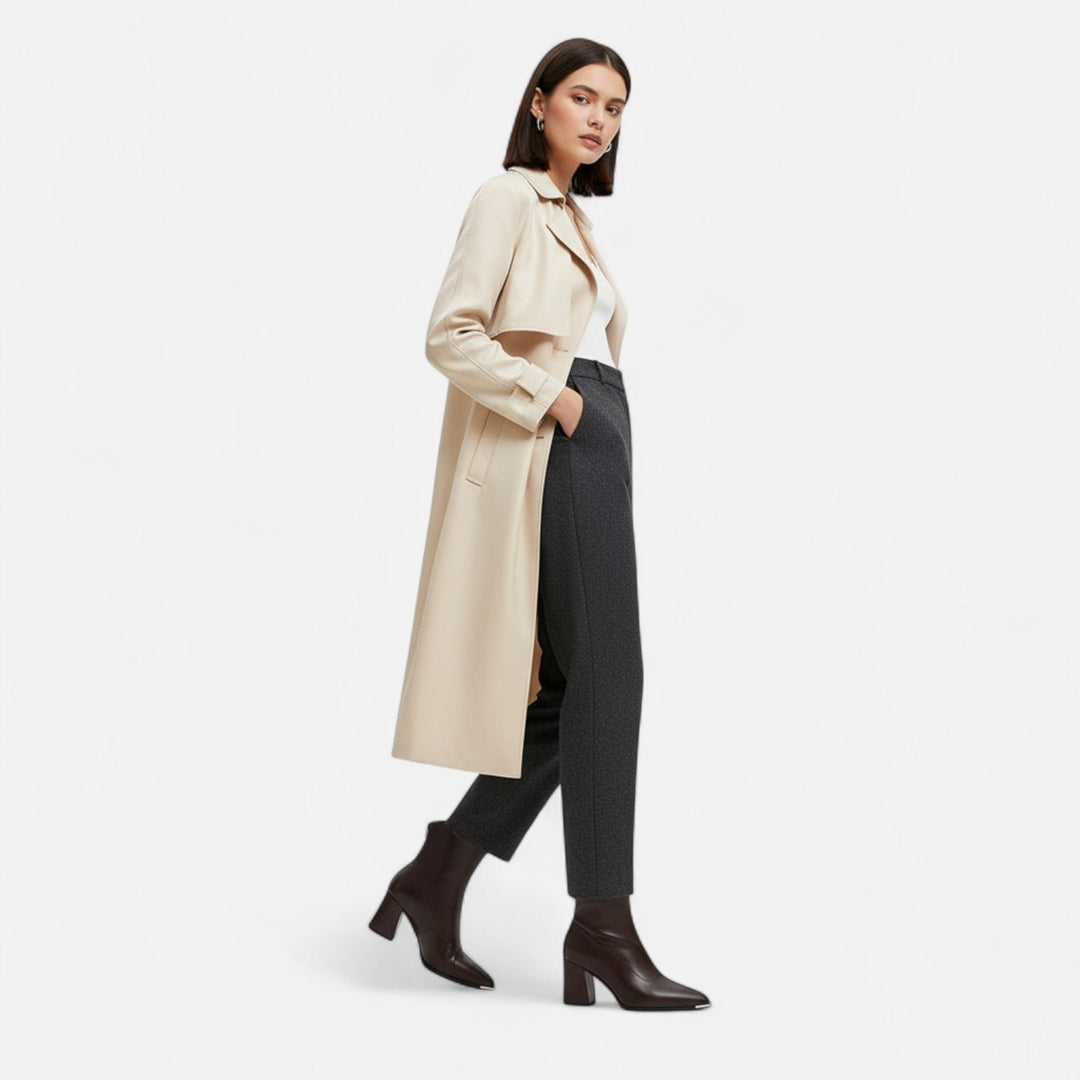 Céleste | Bottines chic pointues en cuir végan à embout métallique pour femme