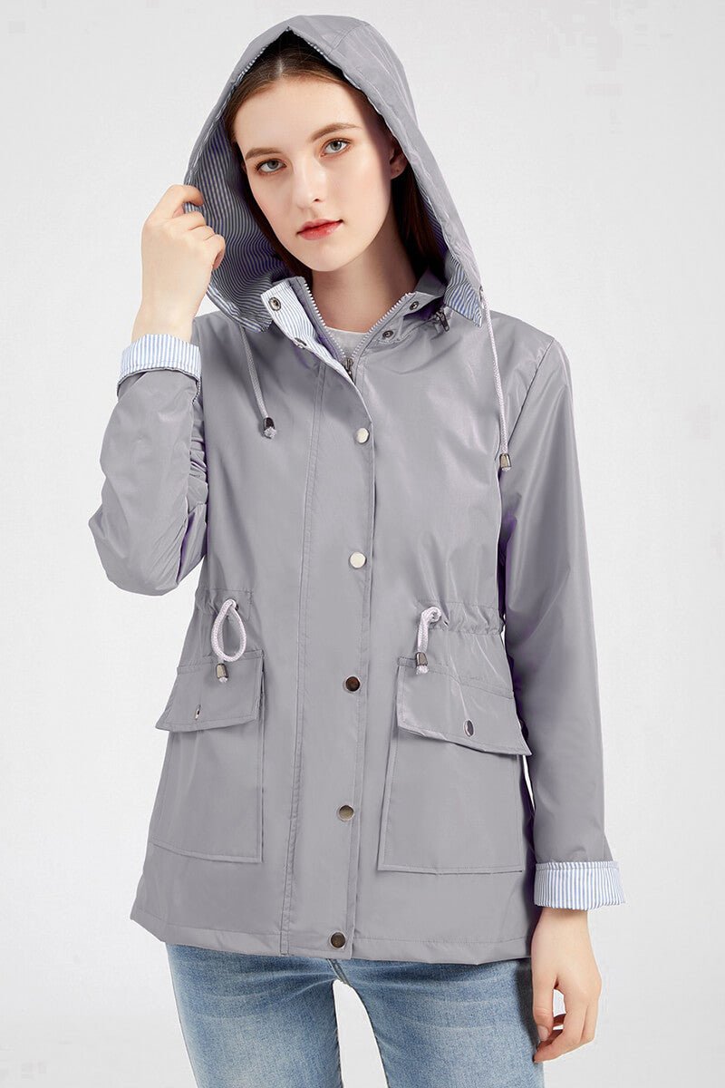 Judith | Veste élégante imperméable à capuche avec cordon de serrage pour femme