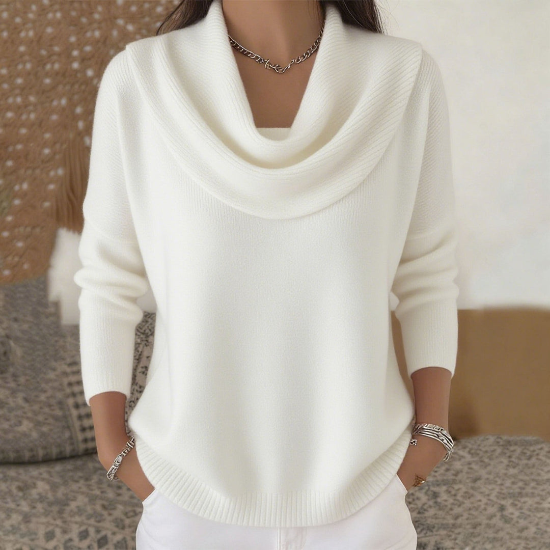 Inès | Pull chic en maille à col bénitier pour femme