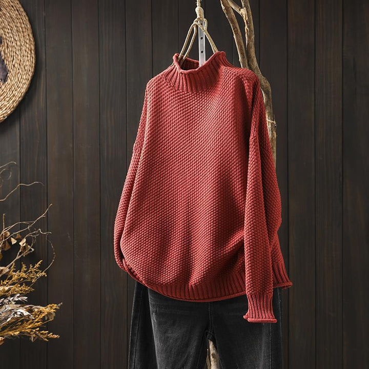 Lina | Pull chic en tricot à col montant pour femme