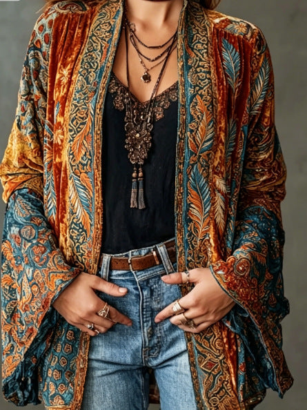 Marguerite | Veste boho chic en velours pour femmes