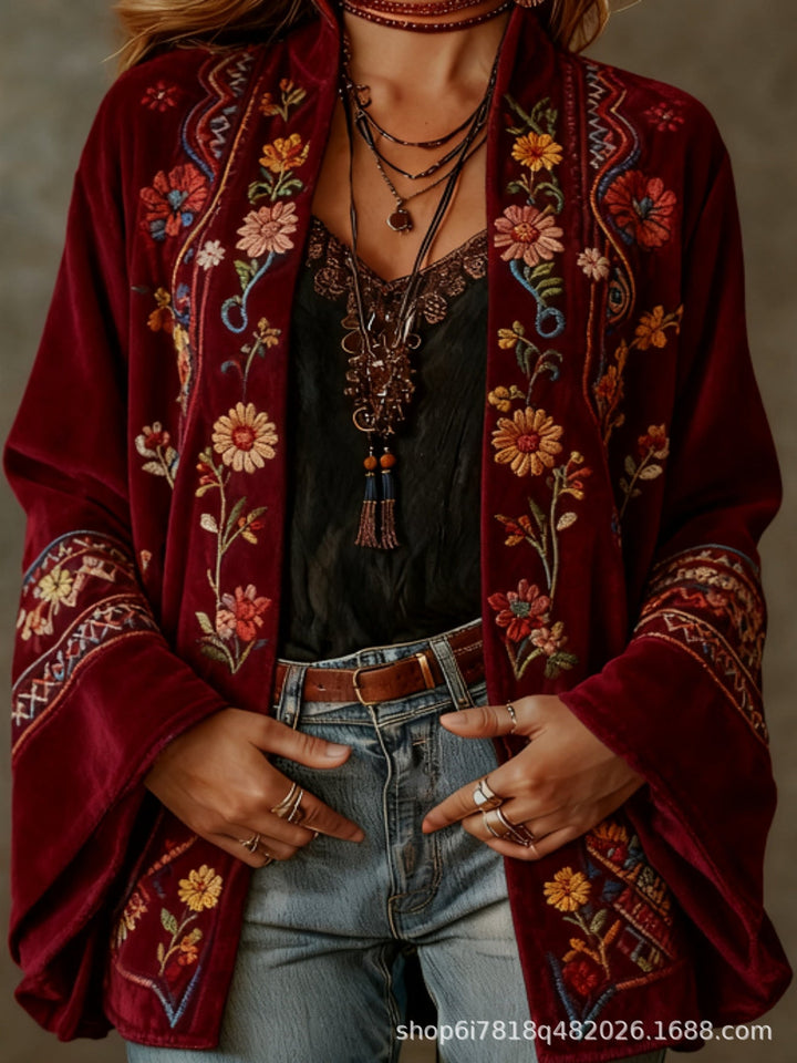 Marguerite | Veste boho chic en velours pour femmes