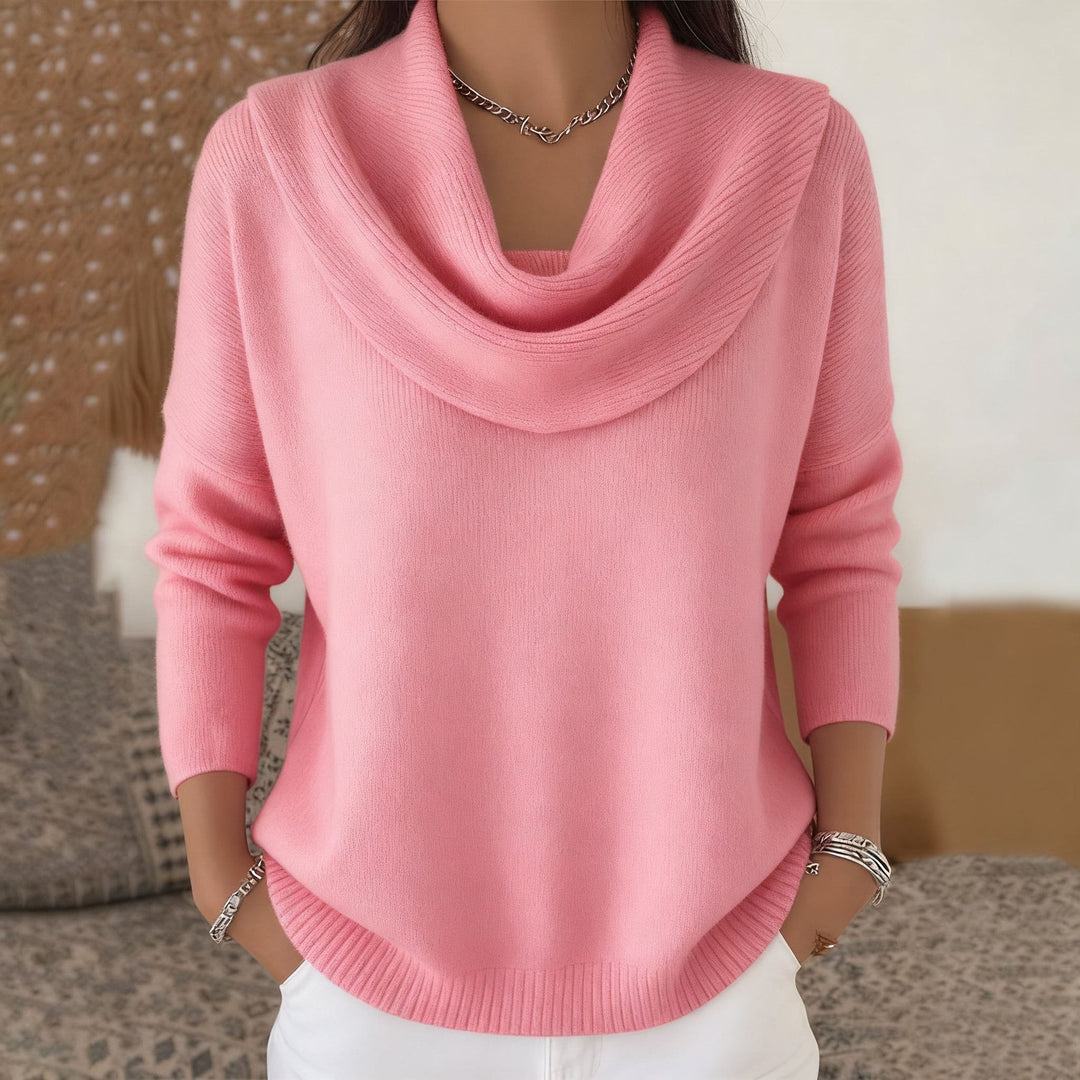 Inès | Pull chic en maille à col bénitier pour femme