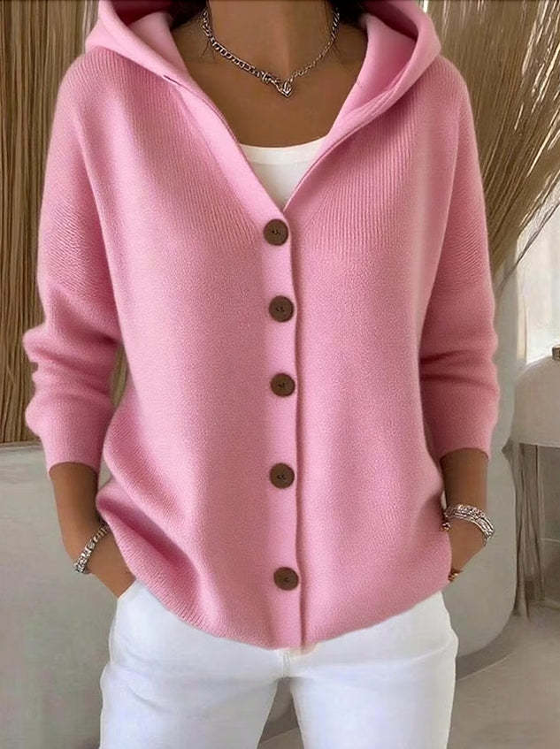 Léa | Veste chic à capuche imprimée multicolore pour femme