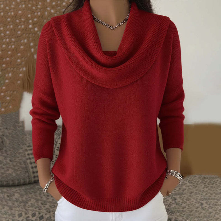 Inès | Pull chic en maille à col bénitier pour femme