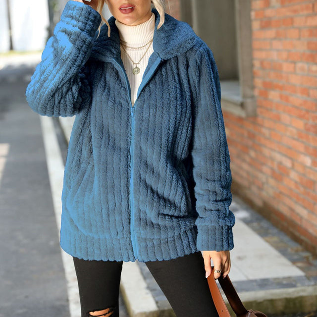 Isabelle | Manteau teddy en peluche chic pour femmes