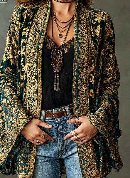 Marguerite | Veste boho chic en velours pour femmes