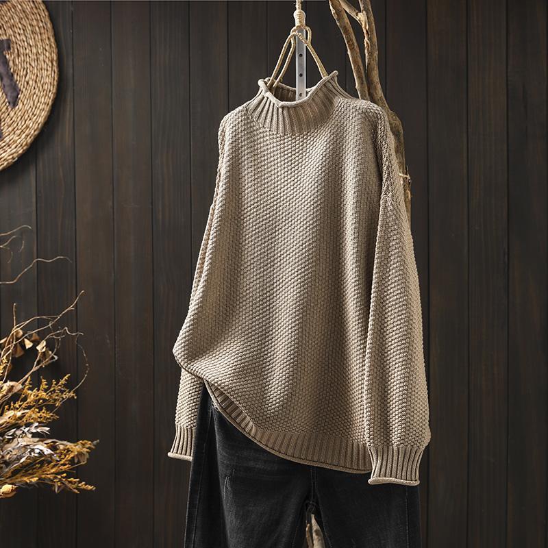 Lina | Pull chic en tricot à col montant pour femme