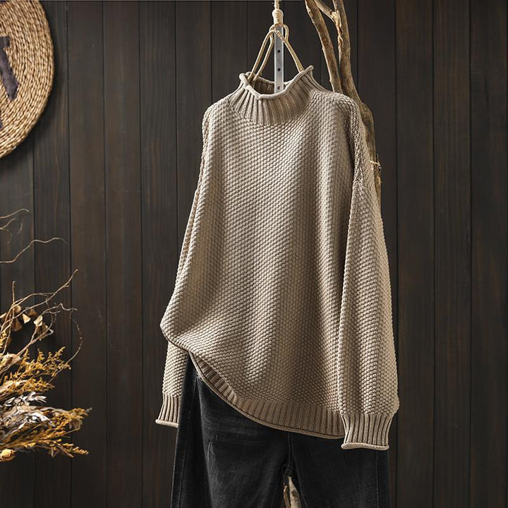 Lina | Pull chic en tricot à col montant pour femme