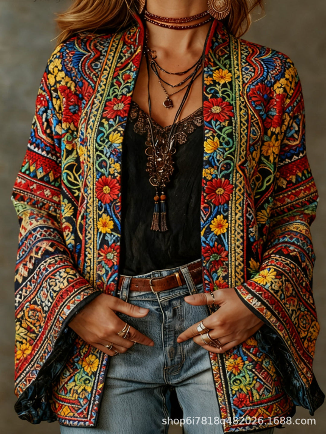 Marguerite | Veste boho chic en velours pour femmes