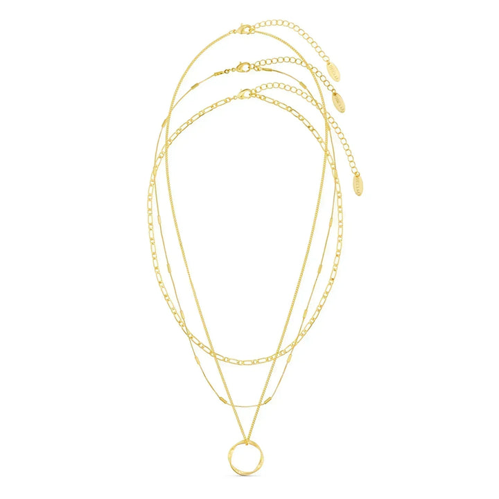 Collier à Cerceau Ouvert à Trois Rangées en Or