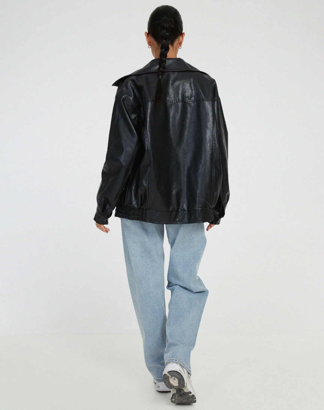 Gwladys | Blouson bomber oversize en simili cuir pour femme
