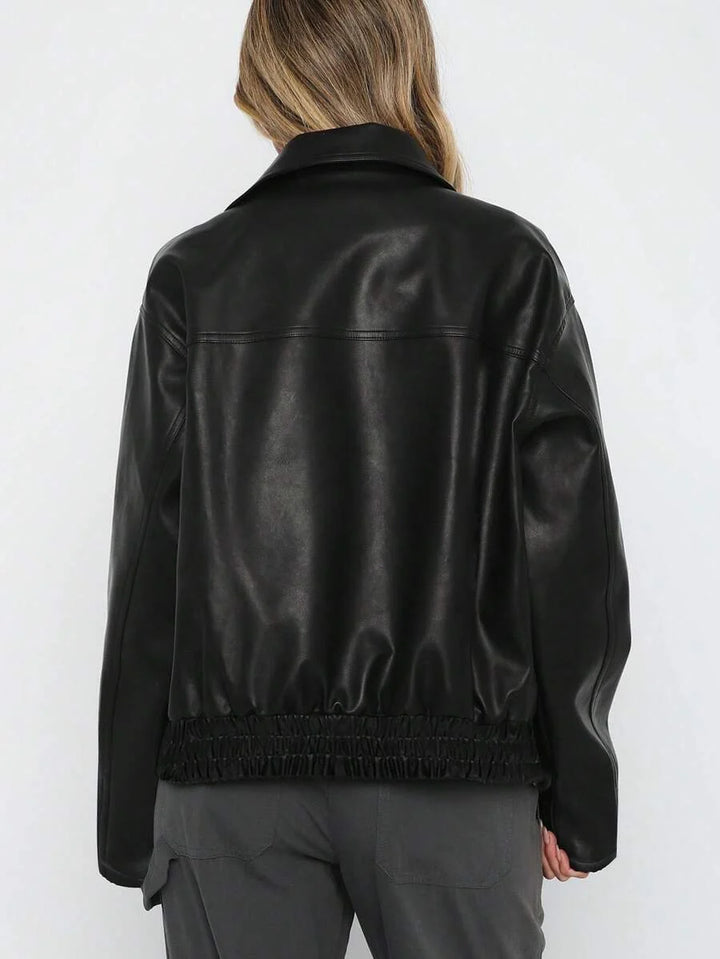 Raina | Veste chic courte et zippée en simili cuir pour femme