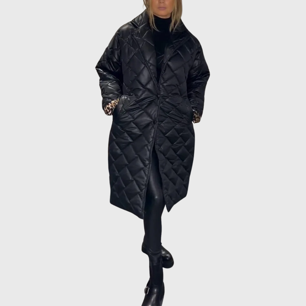 Rosalie | Doudoune matelassée chic réversible à doublure léopard pour femme