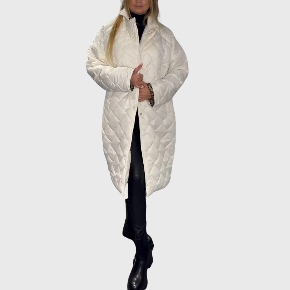 Rosalie | Doudoune matelassée chic réversible à doublure léopard pour femme