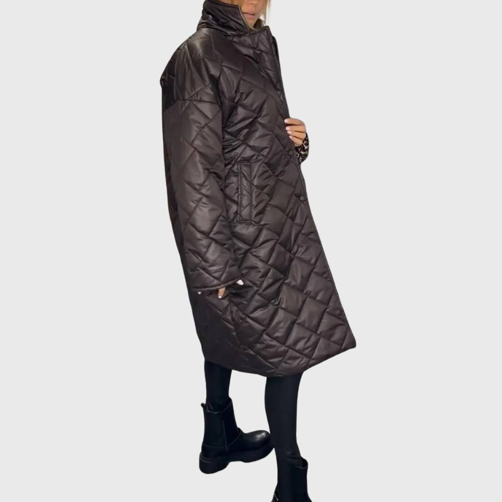Rosalie | Doudoune matelassée chic réversible à doublure léopard pour femme