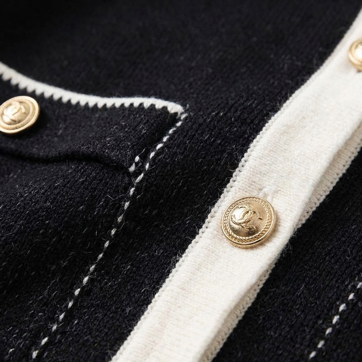 Enora | Cardigan chic en maille à col rond poitrine pour femme