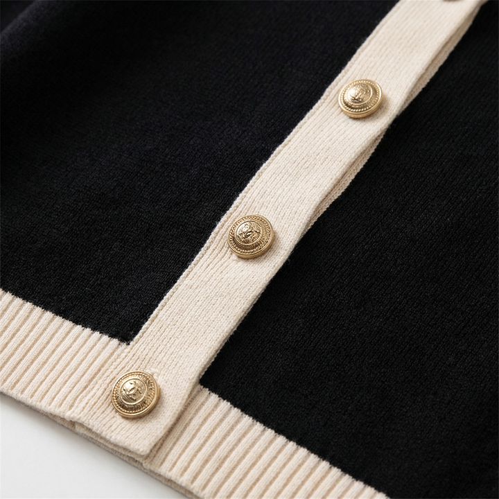 Enora | Cardigan chic en maille à col rond poitrine pour femme