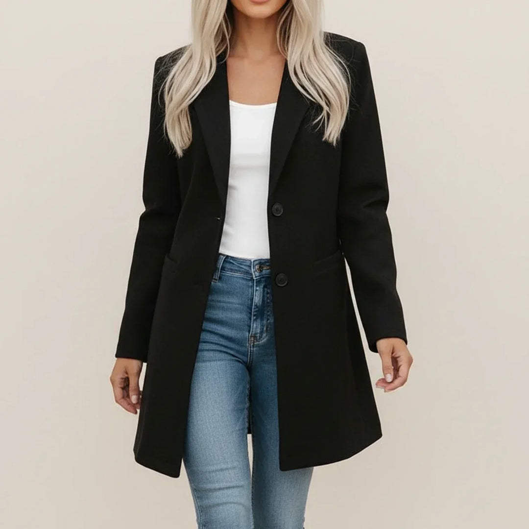 Jeannine | Blazer chic long et cintré pour femme