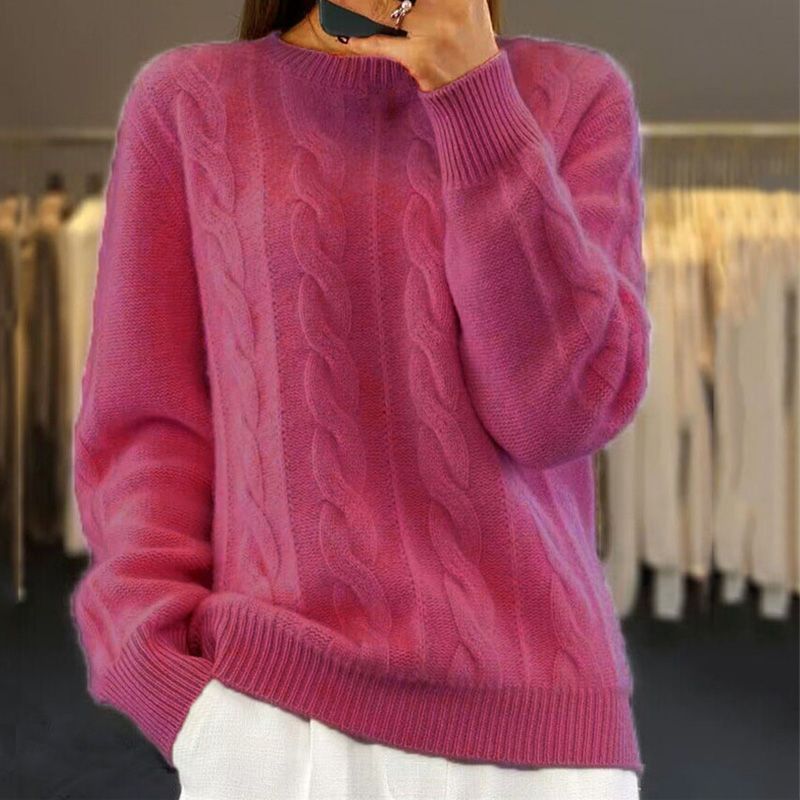 Victoire | Pull élégant torsadé en maille col rond pour femme