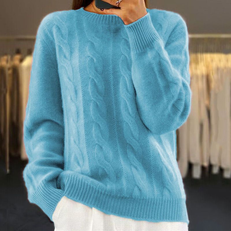 Victoire | Pull élégant torsadé en maille col rond pour femme